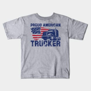 Proud American trucker Kids T-Shirt